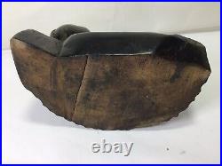 NN42 Vintage Antique Circa 19th Century Chinese Cow Wood Carving Brush Tim