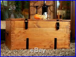 New Rustic COFFEE TABLE wood pine Chest Trunk Blanket Box Vintage Cottage Style