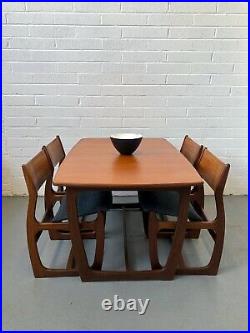 No2 Vintage Portwood Teak Danish Dining Table & 4 Chairs. Retro G Plan Larsen