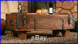 OLD TRAVEL TRUNK Coffee Table Cottage Steamer Trunk Pine Vintage CHEST