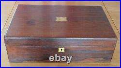 Oak wood vintage Victorian antique large writing stationary box