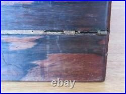 Oak wood vintage Victorian antique large writing stationary box