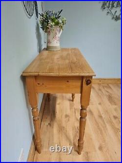 Old Solid Pine Farmhouse Console Side Hall Table Vintage Antique Victorian Style