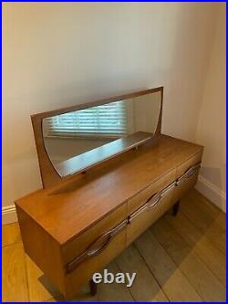 Original vintage Retro Mid Century Teak Dressing Table with Drawers and Mirror