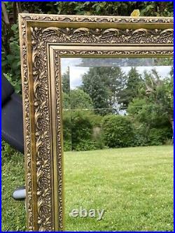 Ornate Antique Vintage Gold Gilt Style Bevelled Mirror Over Mantle Fireplace