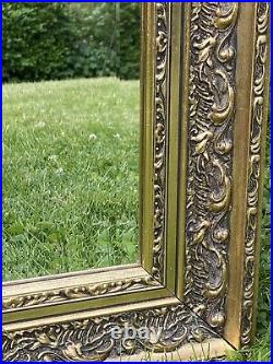 Ornate Antique Vintage Gold Gilt Style Bevelled Mirror Over Mantle Fireplace
