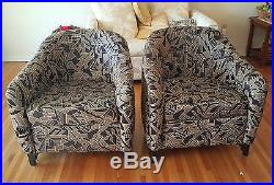 PAIR of SUMPTUOUS VINTAGE ART DECO INSPIRED BLACK LACQUERED CLUB CHAIR
