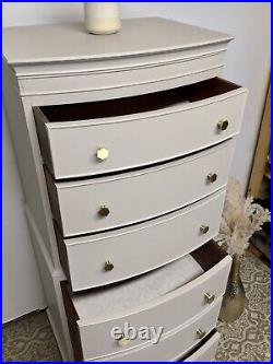 Painted Antique Vintage Bow Fronted Chest On Chest Of Drawers Tallboy Mahogany