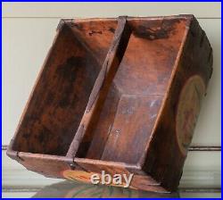 Painted Oriental Wood/ Iron Rice/ Tea Basket (Vintage, Antique)