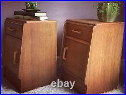 Pair GPlan EGomme Brandon MId century Bedside Tables Antique oak Vintage Retro