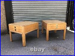 Pair Large Bedside OR Side Tables Midcentury Vintage Retro Hollywood Regency 60s