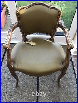 Pair Of French Louis XV Style Occasional Vintage Arm Chairs For Refurbishment