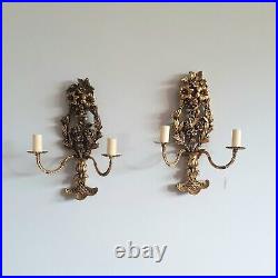 Pair Of Vintage Giltwood Wall Sconces