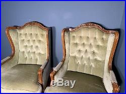 Pair Of Vintage Louis Style XVI Armchairs Upholstery Project