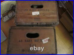 Pair Vintage Moussec Wine Crate ShabbyChic British Sparkling Wine, 48 babybottle