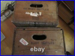 Pair Vintage Moussec Wine Crate ShabbyChic British Sparkling Wine, 48 babybottle