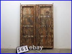 Pair of Antique Vintage Indian Wooden Shutters Doors (MILL-561)