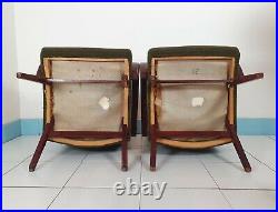 Pair of vintage mid-century armchairs TON, Halabala style, for reupholstering