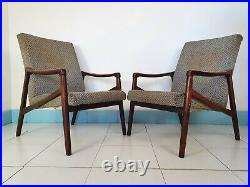Pair of vintage mid-century armchairs designed by Jiroutek, for reupholstering