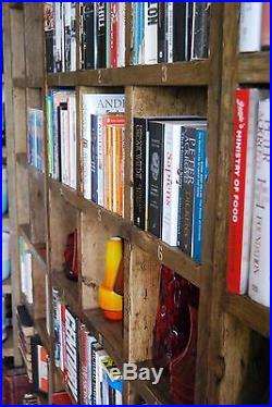 Pigeon holes industrial rustic bookcase wood vintage library shelves gplanera