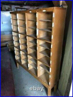 Pigeonholes bookcase storage school Vintage pine & beech 54 x 11 x 66 tall
