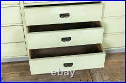 Pine And Oak Haberdashery Vintage Green Chest Of Drawers