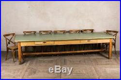 Pine Dining Table 3.3m Long Vintage Industrial Dining Meeting Table 12 Seats