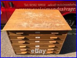 Plan Chest or Map Chest Vintage 48x36x36 tall 6 drawers 43x32x3 1/2 inter