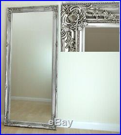 Portland Full Length Ornate Large Vintage Wall Leaner Silver Mirror 160cm x 72cm