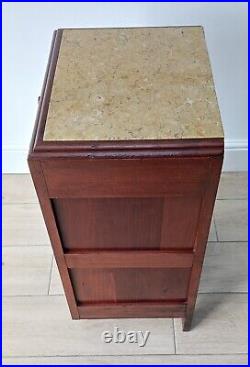 Pretty Antique / Vintage French Marble Topped Bedside Cabinet / Pot Cupboard