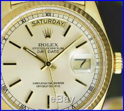 ROLEX 18kt Gold Day Date PRESIDENT Light Champagne Stick 18038 SANT BLANC