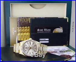 ROLEX 18kt Gold Day Date PRESIDENT Silver Stick 18038 SANT BLANC