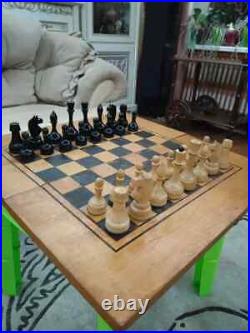 Rare 1970s USSR Soviet Tournament Chess Big Vintage Antique Wood Old Russian
