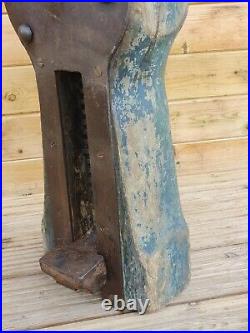 Rare Antique Vintage Haley's Patent 4 Tones Very Large Wood & Metal Screw Jack