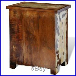 Reclaimed Solid Wood Bedside Cabinet with 2 Drawers Vintage Rustic Antique