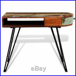 Reclaimed Solid Wood Desk with Iron Pin Legs Shabbby Vintage Rustic Antique