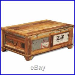 Reclaimed Solid Wood Storage Box Coffee Table Vintage Antique-style Handmade