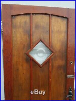 Reclaimed Vintage Solid wood front door studs bulls Eye glass window glazed