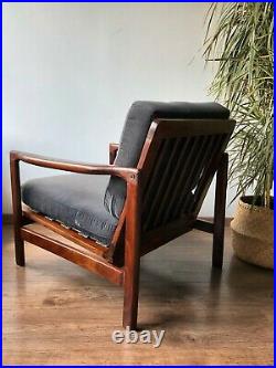 Recyled Fabric Mid Century Vintage Danish Style Armchair 1960s-70s