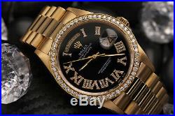 Rolex Presidential Day-Date 36mm Diamond Watch 18kt Yellow Gold Roman Numeral