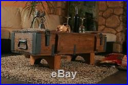 Rustic Coffee Table Wood Pine Chest Trunk Blanket Box Vintage Cottage