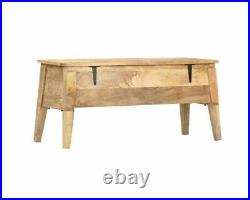 Rustic Wooden Chest Vintage Bench Blanket Toy Old Antique Storage Box Solid Wood