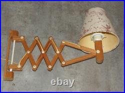 Scissor Wall Light Lamp Mid Century Design Wooden Accordion Scandinavian vintage