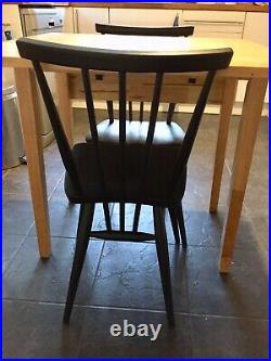 Set of 4 Ercol All Purpose chairs 391 Spray painted black Vintage Can post £65