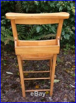 Set of 4 Wooden Chapel Chairs/Church Chairs with bible box Dining/Pub/Bar etc