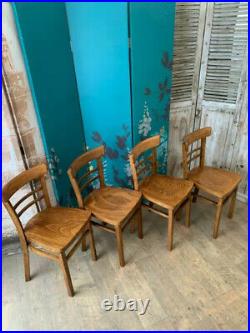 Set of Four Vintage Retro Mid-Century Wooden Dining Chairs