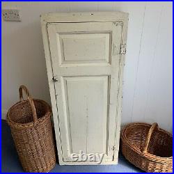 Shabby Vintage White Painted Kitchen Cupboard storage cabinet Wood Cottage
