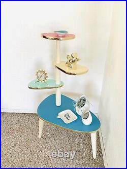 Space Age Plant Stand Mid Century Side Table Formica End Table Vintage 50s 60s