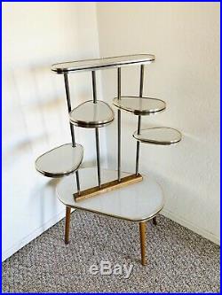 Space Age Plant Stand Mid Century Side Table Formica Planter End Table Vintage