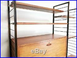 Staples Ladderax Twin Bay Teak Shelving Storage Unit Mid Century Vintage Retro